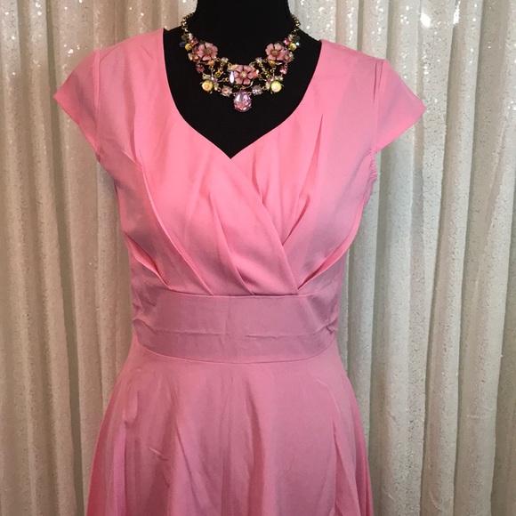 Sweetheart Neck Surplice A Line Dress - Picture 3 of 8